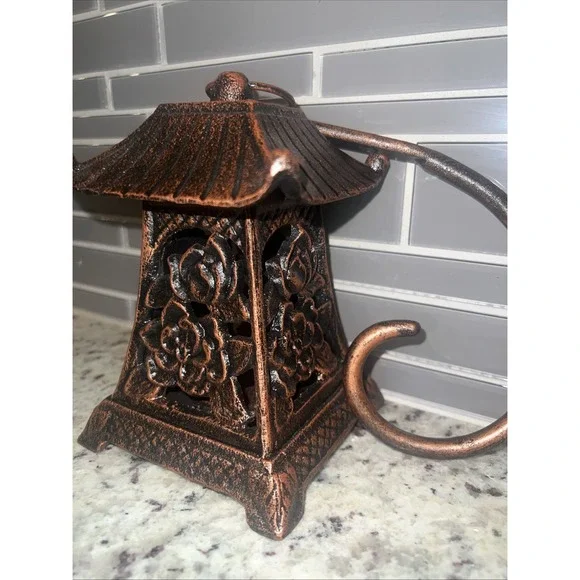 NIB PARTYLITE Cast Iron Pagoda Style LOTUS LANTERN Tealight Candle Holder  7"‎ - Picture 3 of 4
